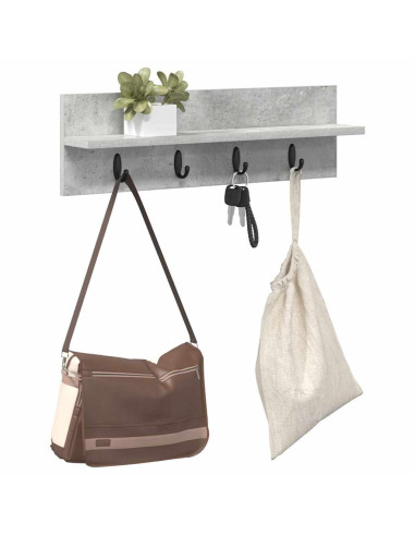 Appendiabiti a muro Grigio cemento 60 x 10,5 x 18 cm