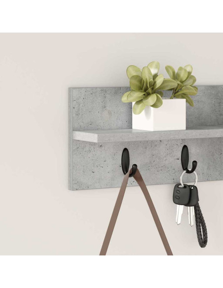 Appendiabiti a muro Grigio cemento 60 x 10,5 x 18 cm