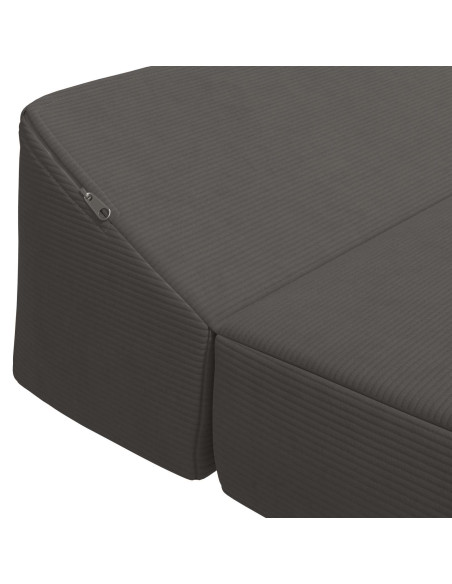 Divano Letto Pieghevole Grigio Scuro 120 x 60 x 49 cm Tessuto