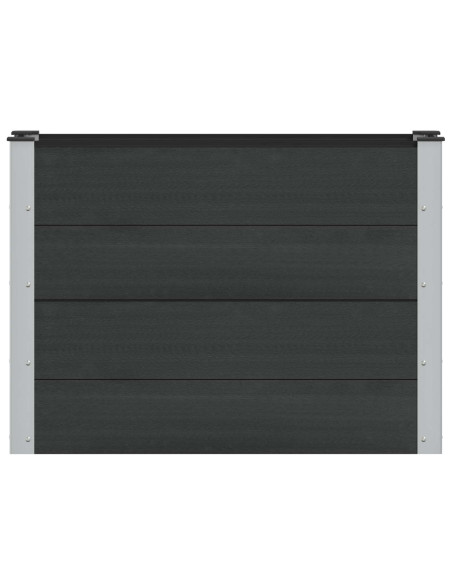 Letto rialzato da giardino Nero 100 x 30 x 72 cm