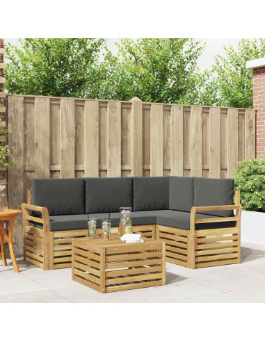 Set di divani da esterno 5 pcs Bianco e Antracite
