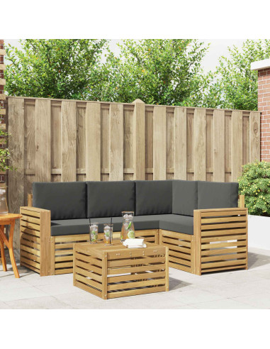 Set di divani da esterno 5 pcs Bianco e Antracite