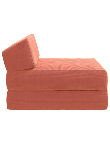 Divano Letto Pieghevole Rosso Arancio 60 x 70 x 41 cm Tessuto