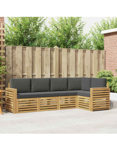 Set di divani da esterno 5 pcs Bianco e Antracite