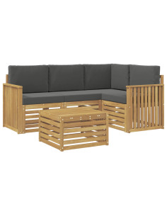 Set di divani da esterno 5 pcs Bianco e Antracite 2