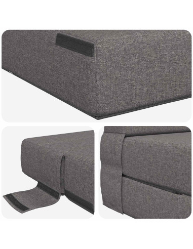 Divano Letto Pieghevole Grigio Chiaro 70 x 72 x 60 cm Tessuto
