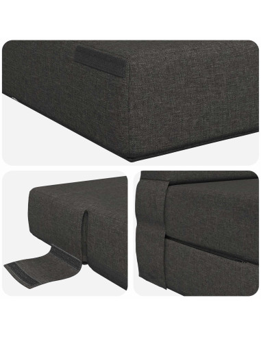 Divano Letto Pieghevole Grigio Scuro 70 x 72 x 60 cm Tessuto