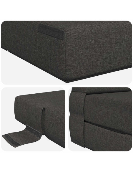 Divano Letto Pieghevole Grigio Scuro 70 x 72 x 60 cm Tessuto