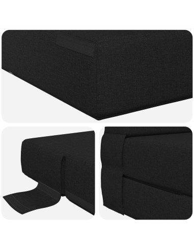 Divano Letto Pieghevole Nero 70 x 72 x 60 cm Tessuto
