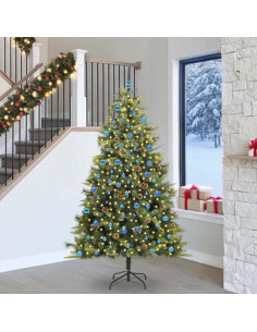 Albero di Natale artificiale pieghevole con coni Verde 240 cm