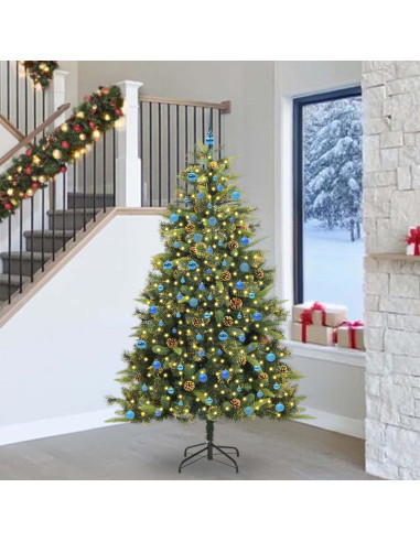 Albero di Natale artificiale pieghevole con coni Verde 240 cm