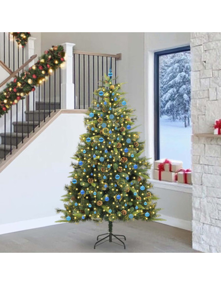 Albero di Natale artificiale pieghevole con coni Verde 240 cm