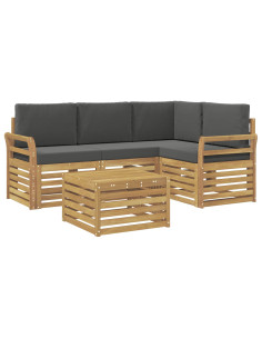 Set di divani da esterno 5 pcs Bianco e Antracite 2