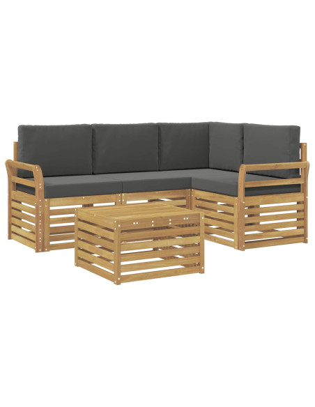 Set di divani da esterno 5 pcs Bianco e Antracite