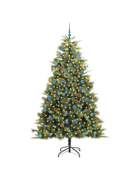 Albero di Natale artificiale pieghevole con coni Verde 240 cm