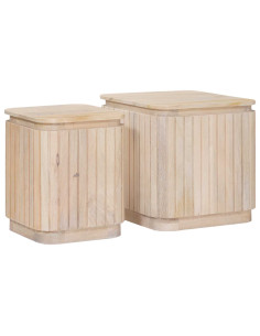 Set di Tavolini Fatti a Mano 2 pcs Bianco 45 x 45 x 45 cm