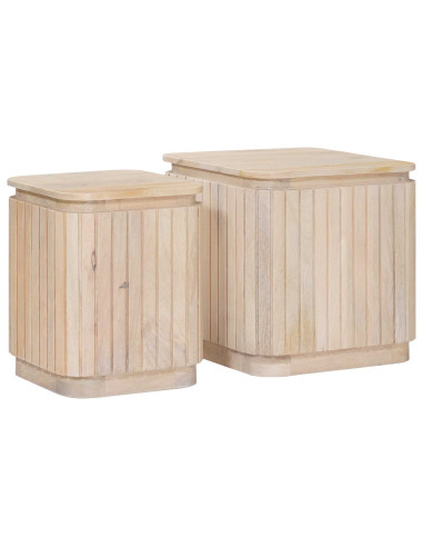 Set di Tavolini Fatti a Mano 2 pcs Bianco 45 x 45 x 45 cm