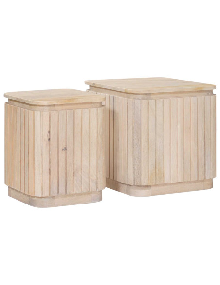 Set di Tavolini Fatti a Mano 2 pcs Bianco 45 x 45 x 45 cm