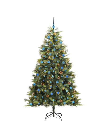 Albero di Natale artificiale pieghevole con coni Verde 240 cm