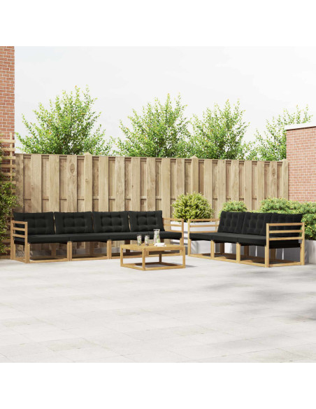 Set di divani da esterno 8 pcs Bianco e nero