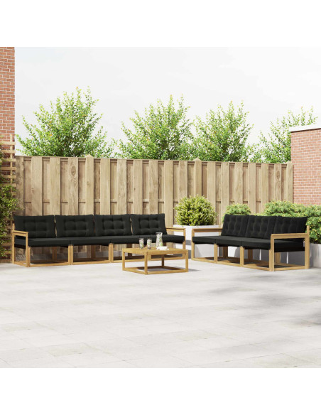 Set di divani da esterno 8 pcs Bianco e nero