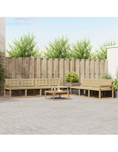 Set di divani da esterno 8 pcs Bianco e Beige