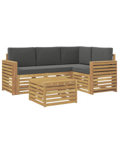 Set di divani da esterno 5 pcs Bianco e Antracite 2