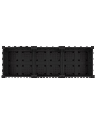 Vaso da Giardino con Ruote Nero 120 x 40 x 29 cm PP