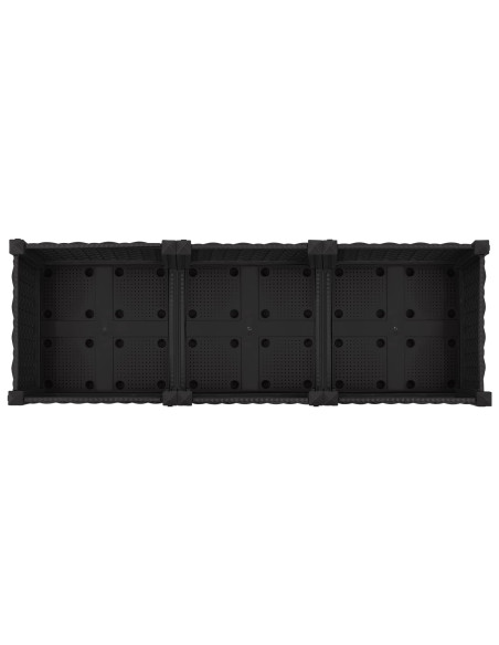 Vaso da Giardino con Ruote Nero 120 x 40 x 29 cm PP