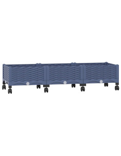 Vaso da Giardino con Ruote Blu Grigio 120 x 40 x 33 cm PP 2