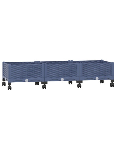 Vaso da Giardino con Ruote Blu Grigio 120 x 40 x 33 cm PP