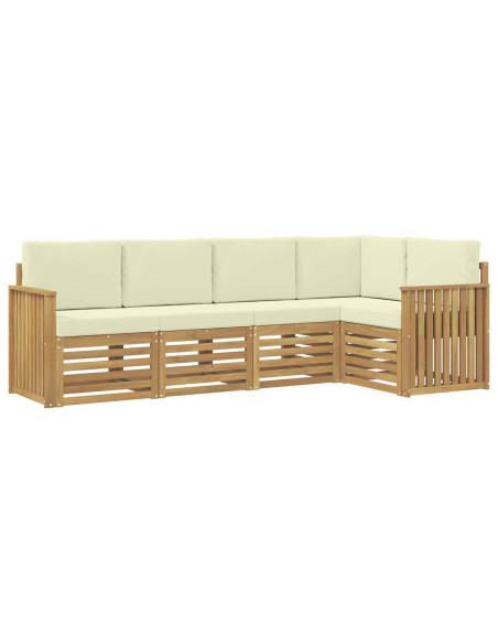 Set di divani da esterno 5 pcs Bianco e Crema