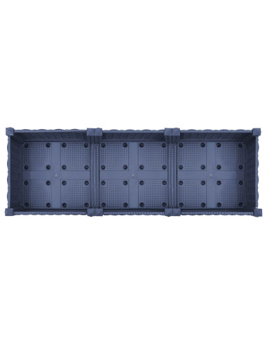Vaso da Giardino con Ruote Blu Grigio 120 x 40 x 33 cm PP