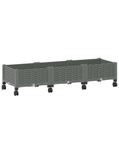 Vaso da Giardino con Ruote Grigio Chiaro 120 x 40 x 33 cm PP 2