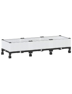 Vaso da Giardino con Ruote Bianco 120 x 40 x 33 cm PP 2