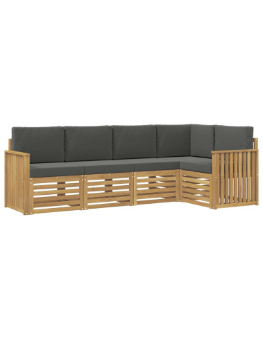 Set di divani da esterno 5 pcs Bianco e Antracite