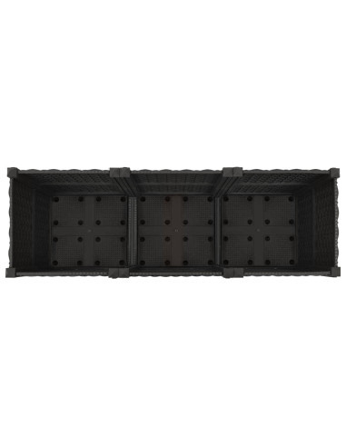 Vaso da Giardino con Ruote Nero 120 x 40 x 44 cm PP