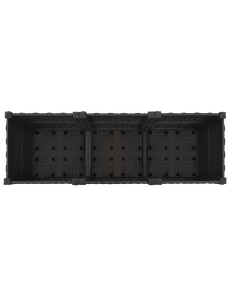 Vaso da Giardino con Ruote Nero 120 x 40 x 44 cm PP