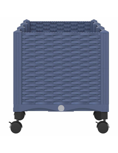Vaso da Giardino con Ruote Blu Grigio 120 x 40 x 48 cm PP
