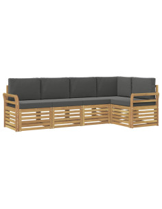Set di divani da esterno 5 pcs Bianco e Antracite 2