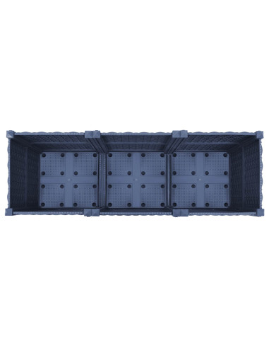 Vaso da Giardino con Ruote Blu Grigio 120 x 40 x 48 cm PP