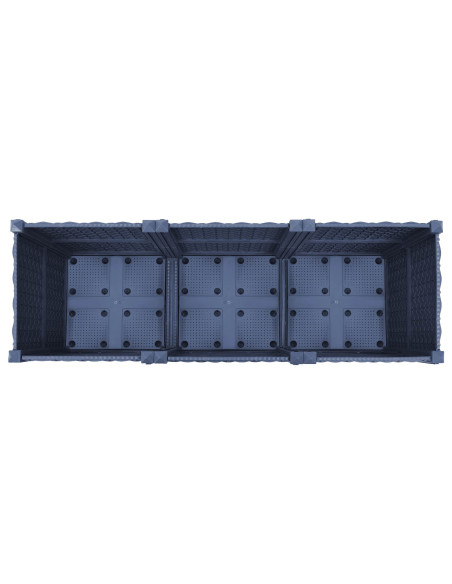 Vaso da Giardino con Ruote Blu Grigio 120 x 40 x 48 cm PP