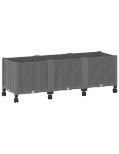 Vaso da Giardino con Ruote Grigio Chiaro 120 x 40 x 48 cm PP 2