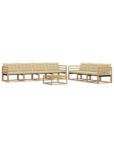 Set di divani da esterno 8 pcs Bianco e Beige