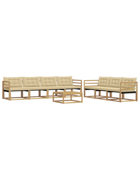 Set di divani da esterno 8 pcs Bianco e Beige