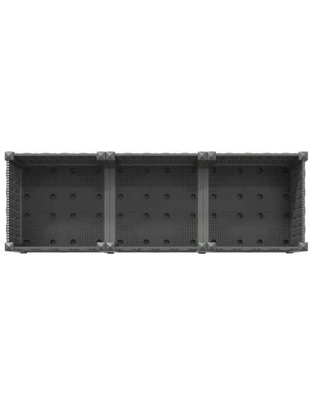 Vaso da Giardino con Ruote Grigio Chiaro 120 x 40 x 48 cm PP