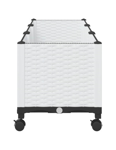 Vaso da Giardino con Ruote Bianco 120 x 40 x 48 cm PP