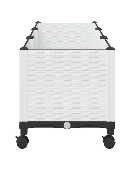 Vaso da Giardino con Ruote Bianco 120 x 40 x 48 cm PP