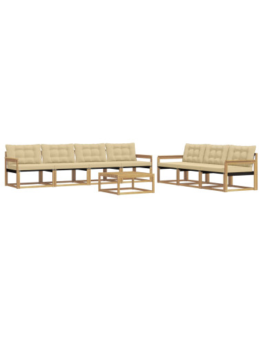 Set di divani da esterno 8 pcs Bianco e Beige