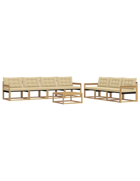 Set di divani da esterno 8 pcs Bianco e Beige